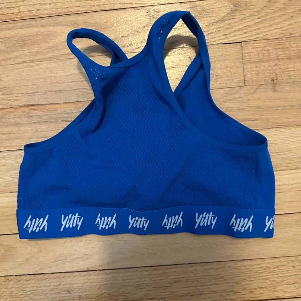 YITTY Royal Blue Leggings, Bike Shorts & Sports Bra Set